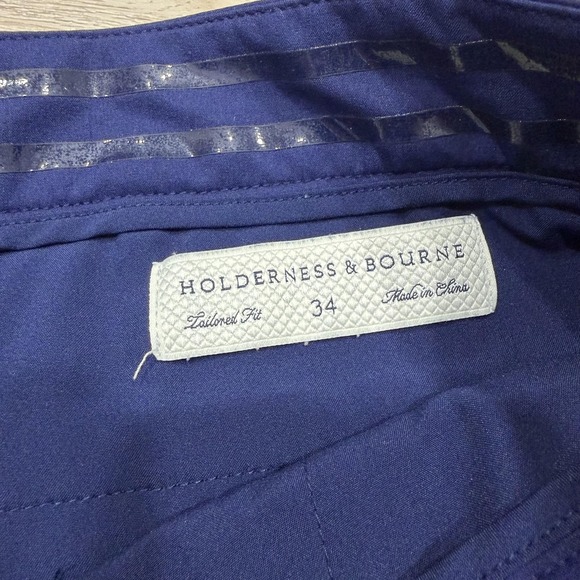Holderness & Bourne Shorts Mens 34 Navy Harwood Golf Chino Performance - Picture 2 of 8